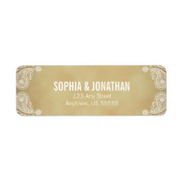 Rustieke bruiloft Ik Hand getrokken Paisley retour Etiket