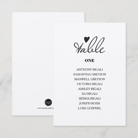 Rustieke Bruiloft Individuele Tafels Zitschema Kaart (Voorkant / Achterkant)