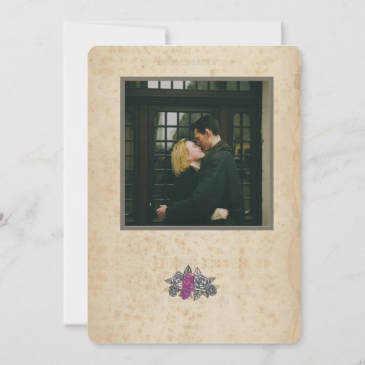 Rustieke bruiloft Kaart uitnodiging (Achterkant)