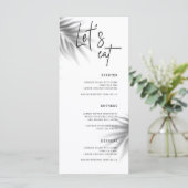 Rustieke bruiloft kalligrafie Laten we eten diner Menu (Staand voorkant)