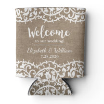 Rustieke Bruiloft  Kant Burlap Gepersonaliseerd