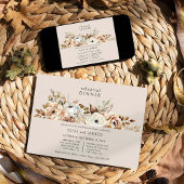 Rustieke bruiloft land bloemenrepetitie diner kaart