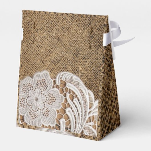 rustieke bruiloft land burlap kant bruiloft bedankdoosjes (Achterkant)