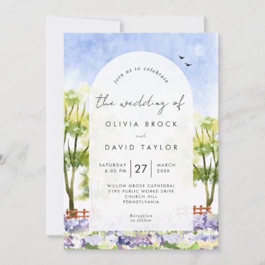 Rustieke bruiloft lavendel Boho Kaart (Voorkant)