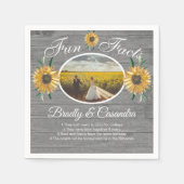 Rustieke bruiloft Leuke Feiten Zonnebloem Grijs Ho Servet (Voorkant)