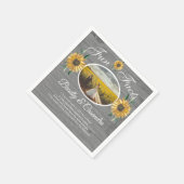 Rustieke bruiloft Leuke Feiten Zonnebloem Grijs Ho Servet (Hoek)