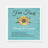 Rustieke Bruiloft Leuke Feiten Zonnebloem Licht Bl Servet (Voorkant)