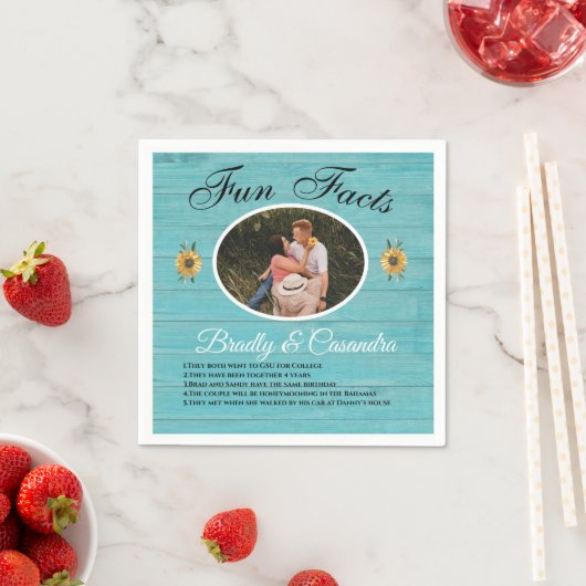 Rustieke Bruiloft Leuke Feiten Zonnebloem Licht Bl Servet (Insitu)