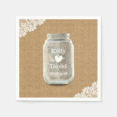 Rustieke bruiloft Mason Jar Burlap & Lace Servet (Voorkant)