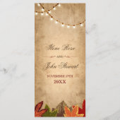 Rustieke Bruiloft Menu Rack Kaart | Herfst thema (Achterkant)