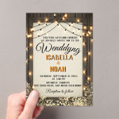 Rustieke bruiloft met  bloemen en bladeren acryl uitnodigingen (Insitu (Draagbaar))