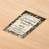 Rustieke bruiloft met  bloemen en bladeren acryl uitnodigingen (Laagn)