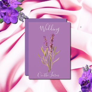 Rustieke bruiloft met lavendel kaart