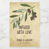 Rustieke bruiloft Olijfolie doordrenkt met liefde  Wijn Etiket (Enkel label)