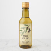 Rustieke bruiloft Olijfolie doordrenkt met liefde  Wijn Etiket (Voorkant)