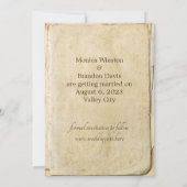 Rustieke bruiloft oud papier Save the Date Kaart (Achterkant)