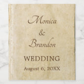 Rustieke bruiloft oude papieren wijnfles etiketten (Enkel label)