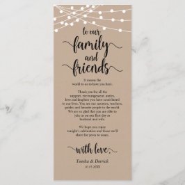 Rustieke bruiloft plaats instelling dank u kaart