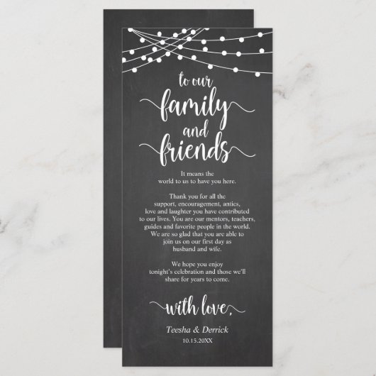 Rustieke bruiloft plaats instelling dank u kaart (Voorkant / Achterkant)