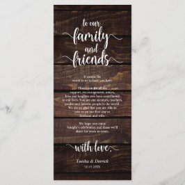 Rustieke bruiloft plaats instelling dank u kaart