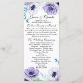 Rustieke bruiloft programma Anemone Waterverf Flow Programmakaart (Voorkant)