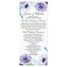 Rustieke bruiloft programma Anemone Waterverf Flow