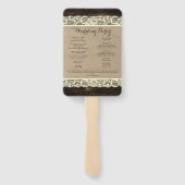 Rustieke bruiloft programma Fan | Schuur Houten Ka Handwaaier (Achterkant)