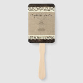 Rustieke bruiloft programma Fan | Schuur Houten Ka Handwaaier (Voorkant)