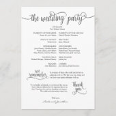 Rustieke bruiloft programma kaart 5x7 kalligrafie  (Achterkant)