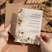 Rustieke bruiloft receptie Alleen land Bloemen Kaart