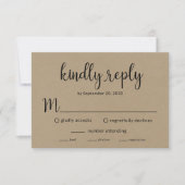 Rustieke bruiloft receptie RSVP kaart (Voorkant)