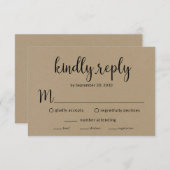 Rustieke bruiloft receptie RSVP kaart (Voorkant / Achterkant)