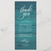 Rustieke bruiloft repetitie diner dank u kaart (Voorkant)