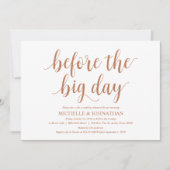 Rustieke bruiloft repetitie diner, koper thema kaart (Voorkant)