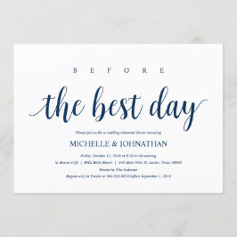 Rustieke bruiloft repetitie diner, marineblauw kaart