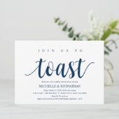 Rustieke bruiloft repetitie diner, marineblauw kaart (Staand voorkant)