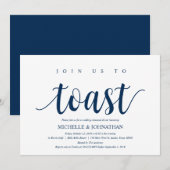 Rustieke bruiloft repetitie diner, marineblauw kaart (Voorkant / Achterkant)