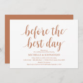 Rustieke bruiloft repetitie diner, modern koper kaart (Voorkant / Achterkant)