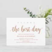 Rustieke bruiloft repetitie diner, modern koper kaart (Staand voorkant)