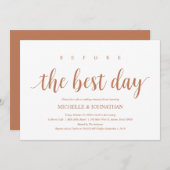 Rustieke bruiloft repetitie diner, modern koper kaart (Voorkant / Achterkant)