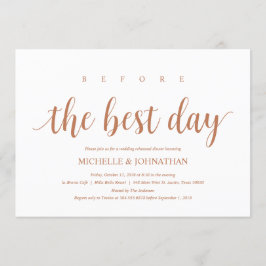 Rustieke bruiloft repetitie diner, modern koper kaart