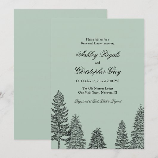 Rustieke bruiloft repetitie Diner Uitnodigen - Pin Kaart (Voorkant / Achterkant)