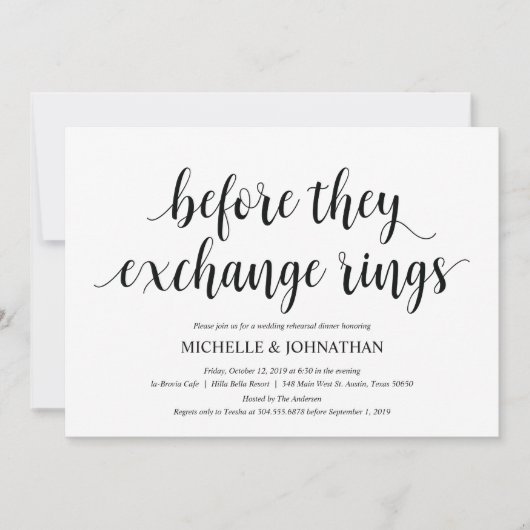 Rustieke bruiloft repetitie diner uitnodigingskaar kaart (Voorkant)