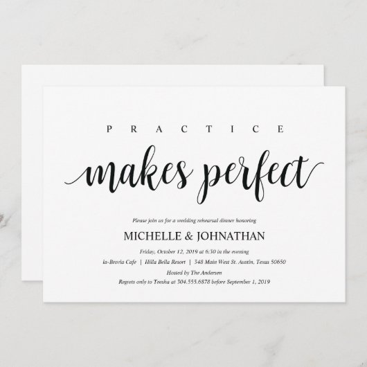 Rustieke bruiloft repetitie diner uitnodigingskaar kaart (Voorkant / Achterkant)