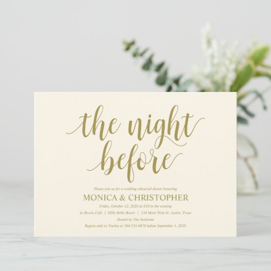 Rustieke bruiloft repetitie diner viering kaart (Staand voorkant)