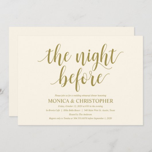 Rustieke bruiloft repetitie diner viering kaart (Voorkant / Achterkant)