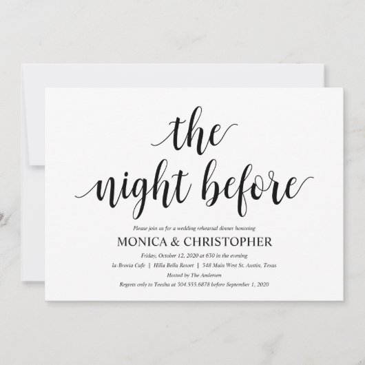 Rustieke bruiloft repetitie Dinner Invitation Kaar Kaart (Voorkant)