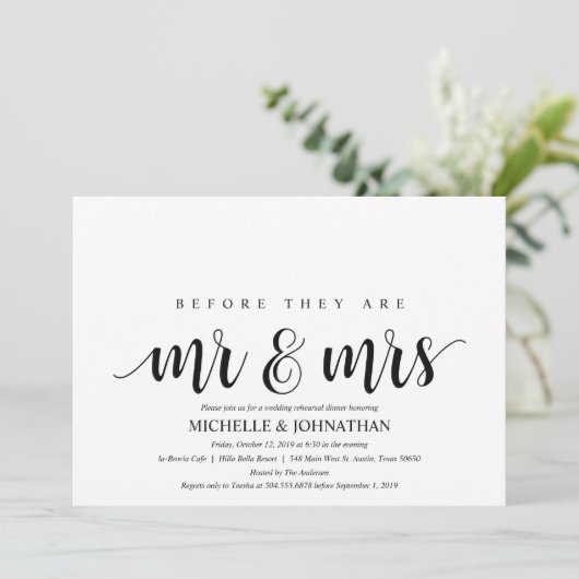 Rustieke bruiloft repetitie Dinner Invitation Kaar Kaart (Staand voorkant)