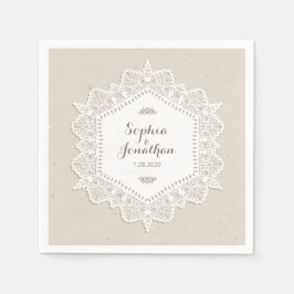 Rustieke bruiloft Romantische  kant doily Servet