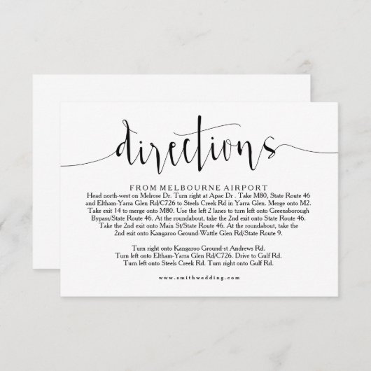 Rustieke bruiloft routebeschrijving Info Kaart (Voorkant / Achterkant)